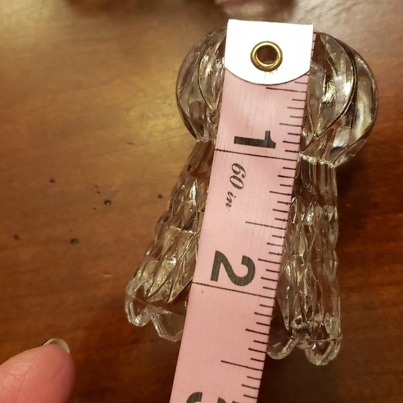 Vintage Salt Cellars or Toothpick Holders Pressed Glass Mid Century Pair of 2 - Picture 7 of 8